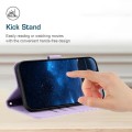 For iPhone 15 Woven Embossed RFID Blocking Leather Phone Case(Purple)
