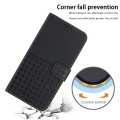 For iPhone XR Woven Embossed RFID Blocking Leather Phone Case(Black)