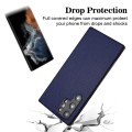 For Samsung Galaxy S22 Ultra 5G R20 Leather Pattern Phone Single Case(Blue)