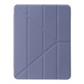 For iPad Air 11 2024 Clear Acrylic Deformation Leather Tablet Case(Lavender Purple)