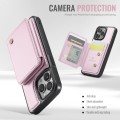 For iPhone 14 Plus JEEHOOD J05 Business Magnetic Style RFID Leather Phone Case(Pink)