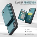 For iPhone X / XS JEEHOOD J05 Business Magnetic Style RFID Leather Phone Case(Blue Green)