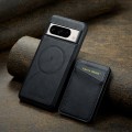 For Google Pixel 8 Pro Fierre Shann Oil Wax Cow Leather Magnetic Card Holder Phone Case(Black)