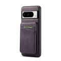 For Google Pixel 7 Pro Fierre Shann Oil Wax Cow Leather Magnetic Card Holder Phone Case(Purple)