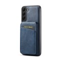 For Samsung Galaxy S22 5G Fierre Shann Oil Wax Cow Leather Magnetic Card Holder Phone Case(Blue)