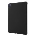 For iPad Air 13 2024 Skin Feel Tri-fold Leather Tablet Case with Pen Slot(Black)