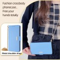 For Google Pixel 7 Pro Crossbody Chain Leather Phone Case(Blue)
