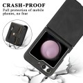 For Samsung Galaxy Z Flip5 5G PC Foldable Shockproof Leather Phone Case with Stylus(Black)
