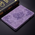 For iPad Pro 11 2024 Butterfly Flower Embossed Leather Tablet Case(Purple)