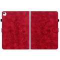 For iPad Air 11 2024 Lily Embossed Leather Smart Tablet Case(Red)