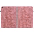 For iPad mini 5 / 4 / 3 / 2 / 1 Lily Embossed Leather Smart Tablet Case(Pink)