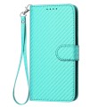 For Sharp Aquos Sense4 YX0070 Carbon Fiber Buckle Leather Phone Case with Lanyard(Light Blue)
