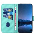 For Sharp Aquos Sense4 YX0070 Carbon Fiber Buckle Leather Phone Case with Lanyard(Light Blue)
