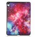 For iPad Air 11 2024 Custer Painted 3-Fold Holder Smart Leather Tablet Case(Milky Way Nebula)