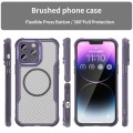 For iPhone 13 Pro Max Carbon Fiber Texture MagSafe Translucent Phone Case(Purple)