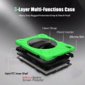 For iPad Pro 11 2024 Rotatable Holder Silicone Hybrid PC Tablet Case with Shoulder Strap(Green)