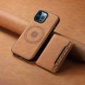 For iPhone 12 Pro Denior D13 Retro Texture Leather MagSafe Card Bag Phone Case(Brown)