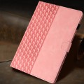 For Samsung Galaxy Tab A 10.1 T580 Building Blocks Embossed Leather Smart Tablet Case(Pink)