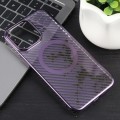 For iPhone 14 Pro 6D Plated Carbon Fiber Clear Magsafe PC Phone Case(Aurora Purple)