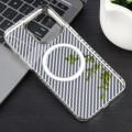 For iPhone 13 Pro 6D Plated Carbon Fiber Clear Magsafe PC Phone Case(Starlight Silver)