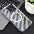 For iPhone 13 Pro 6D Plated Carbon Fiber Clear Magsafe PC Phone Case(Aurora Purple)