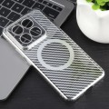 For Xiaomi 14 Pro 6D Plated Carbon Fiber Clear Magsafe PC Phone Case(Starlight Silver)