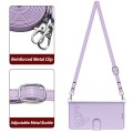 For Google Pixel 6 Cat Rat Embossed Pattern RFID Leather Phone Case with Lanyard(Purple)