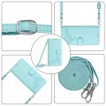 For Google Pixel 6 Pro Cat Rat Embossed Pattern RFID Leather Phone Case with Lanyard(Mint Green)