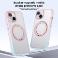 For iPhone 12 Pro Max MagSafe Holder PC Hybrid TPU Phone Case(Pink Blue)