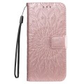 For vivo V40 SE 5G / Y100 IDN Embossed Sunflower Pattern Flip Leather Phone Case(Rose Gold)