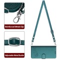 For OPPO A53S 5G / A56 5G Cat Rat Embossed Pattern RFID Leather Phone Case with Lanyard(Peacock Gree