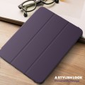 For iPad 10th Gen 10.9 2022 Carbon Fiber Leather Smart Tablet Case(Purple)