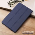 For Samsung Galaxy Tab A9 Carbon Fiber Leather Smart Tablet Case(Navy Blue)