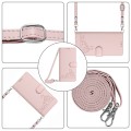 For Realme V23 Cat Rat Embossed Pattern RFID Leather Phone Case with Lanyard(Pink)