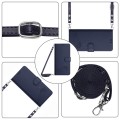 For Realme C33 2022 Global Cat Rat Embossed Pattern RFID Leather Phone Case with Lanyard(Blue)