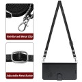 For iPhone 14/13 Cat Rat Embossed Pattern RFID Leather Phone Case with Lanyard(Black)