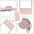 For iPhone SE 2022/SE 2020/6/7/8 Cat Rat Embossed Pattern RFID Leather Phone Case with Lanyard(Pink)