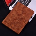 For Amazon Fire HD10 2023 Lily Embossed Leather Tablet Case(Brown)
