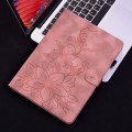 For Amazon Fire HD8 2015-2018 Lily Embossed Leather Tablet Case(Pink)