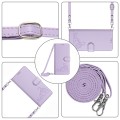 For vivo Y11 2023 / Y02T Cat Rat Embossed Pattern RFID Leather Phone Case with Lanyard(Purple)
