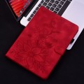 For Lenovo Tab M10 HD Gen2 Lily Embossed Leather Tablet Case(Red)