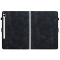 For Samsung Galaxy Tab S9+ / S9 FE+ Lily Embossed Leather Tablet Case(Black)