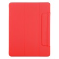 For iPad Pro 11 2024 Double-sided Clip Fixed Buckle Magnetic PU Leather Smart Tablet Case(Red)
