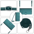 For itel A70 Cat Rat Embossed Pattern RFID Leather Phone Case with Lanyard(Peacock Green)