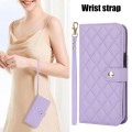 For iPhone 11 Crossbody Multifunction Rhombic Leather Phone Case(Purple)