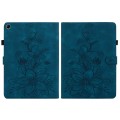 For Realme Pad 10.4 Lily Embossed Leather Tablet Case(Dark Blue)