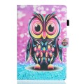 For iPad Pro 11 2024 Coloured Drawing Stitching Smart Leather Tablet Case(Owl)