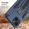 For iPhone 15 Plus Shockproof Holder Phone Case(Blue)