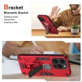 For iPhone 15 Pro Max Shockproof Holder Phone Case(Red)