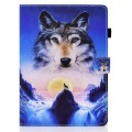 For iPad Pro 11 2024 Painted Stitching Smart Leather Tablet Case(Wolf)